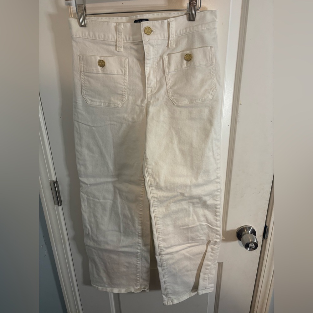 J. Crew Cream Slim Wide-Leg jeans size 28 EUC